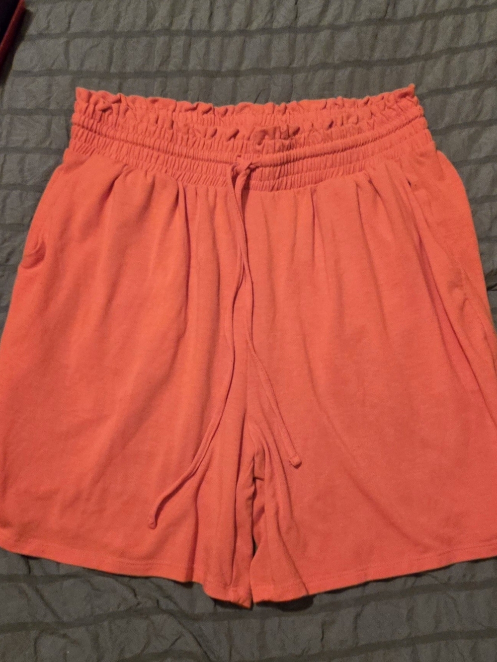 Zenana Orange Elastic-Waist Drawstring Shorts - New Without Tags
